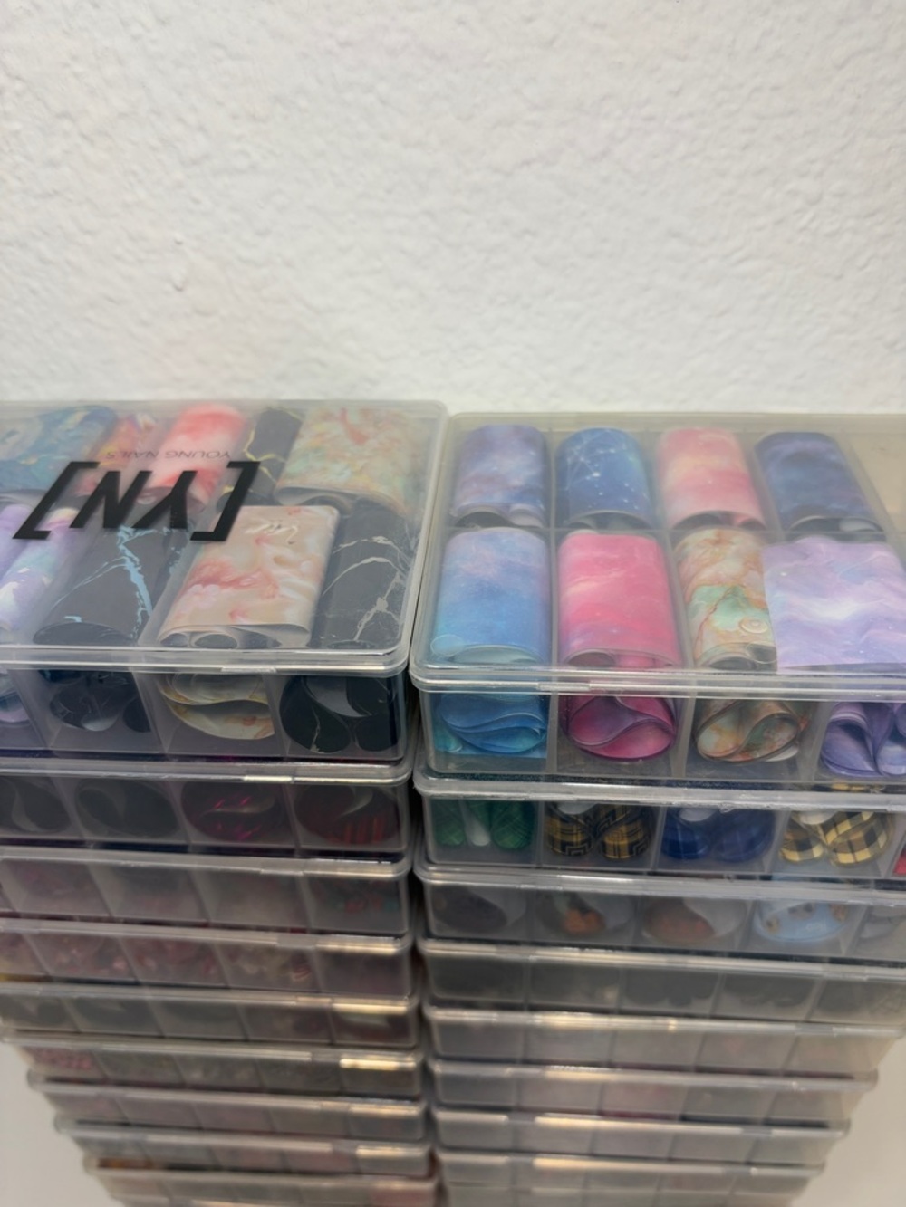 Nail Art Transfer Foil Storage Kit – Assorted Pastel Colors (20 pack)